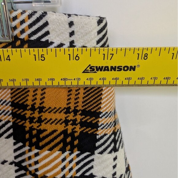 NWT Maeve by Anthropologie Plaid Button Front Mini Skirt Yellow Size 14 - Picture 8 of 10